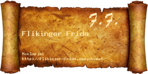 Flikinger Frida névjegykártya